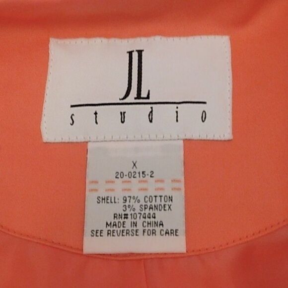 JL Studio Trench Overcoat Size X (14) Spring Coral NWOT - Picture 12 of 12